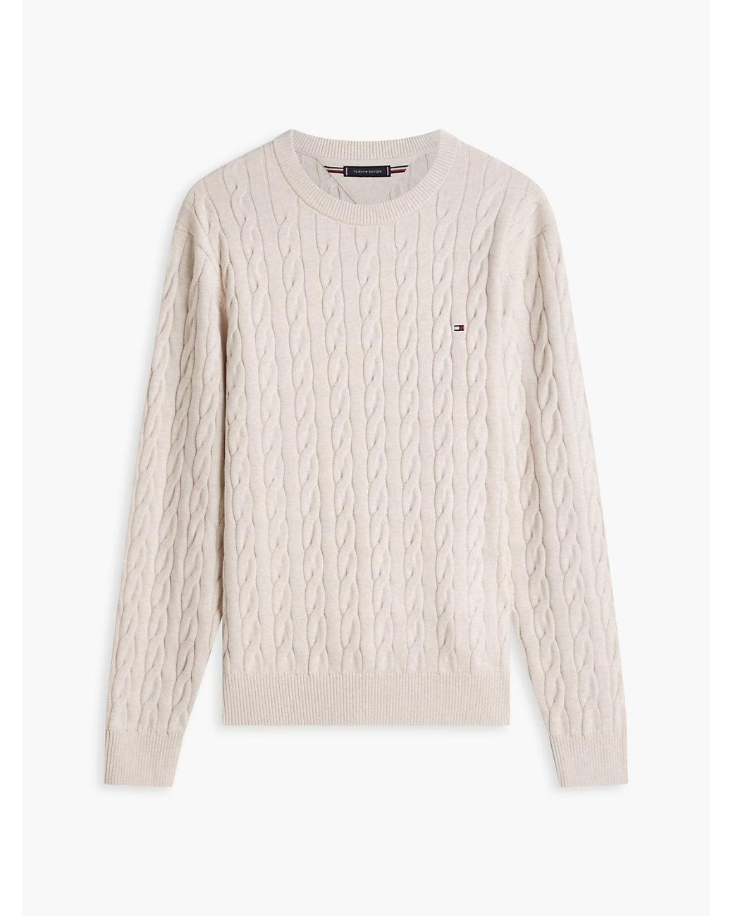 Tommy Hilfiger Blue Cable Knit Crew Neck Jumper for men