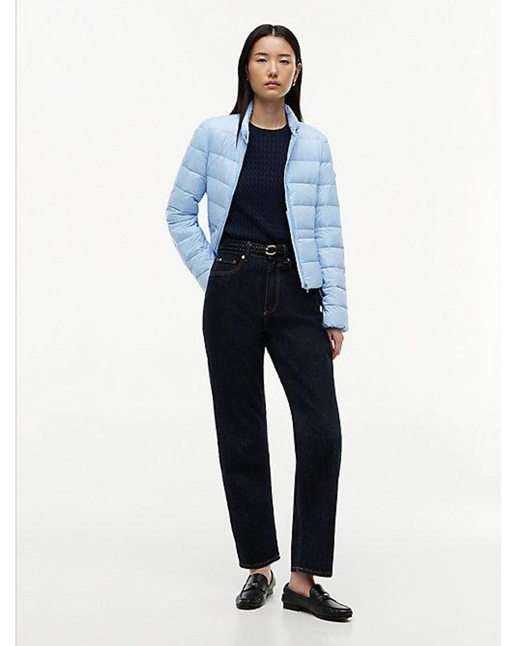 Tommy Hilfiger Blue Slim Lightweight Packable Down Jacket