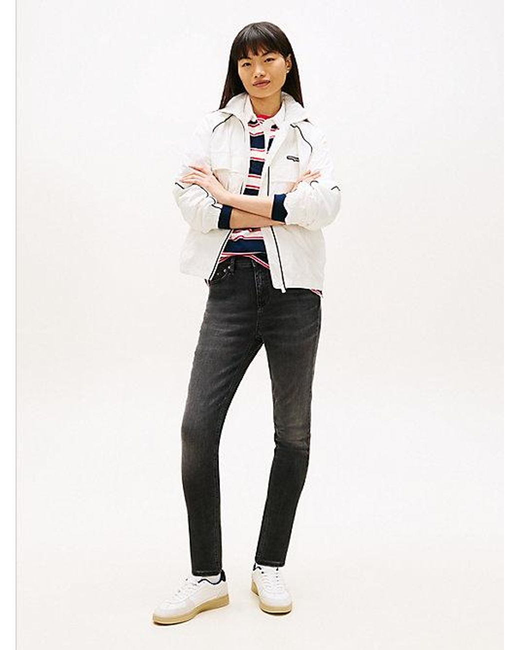 Tommy Hilfiger White Nora Mid Rise Skinny Jeans