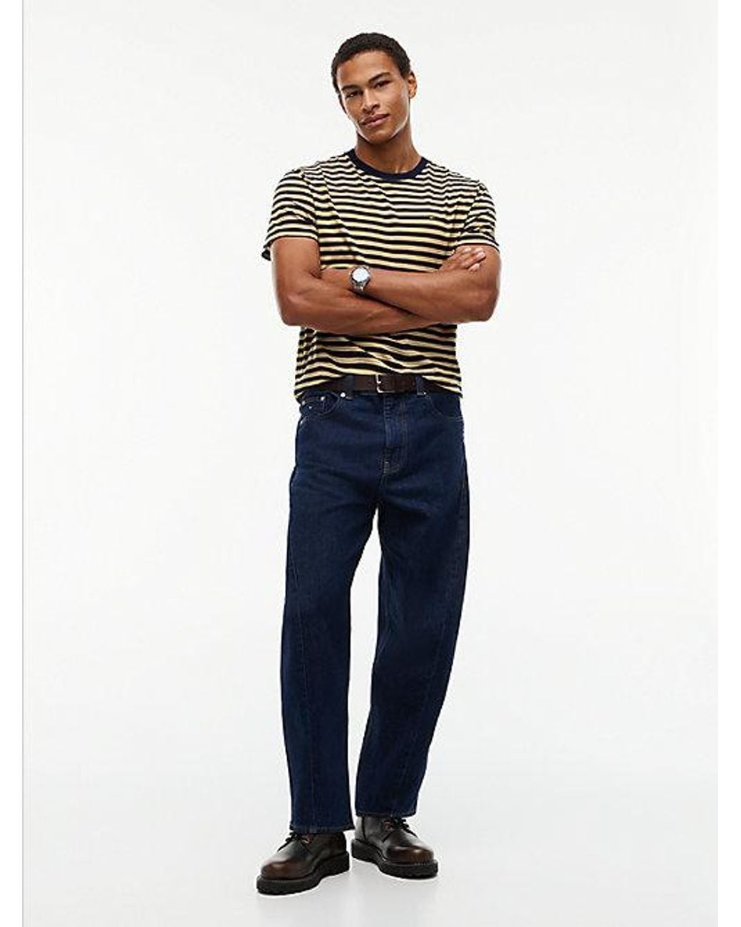Tommy Hilfiger Blue Tommy Flag Stripe Jersey T-Shirt for men