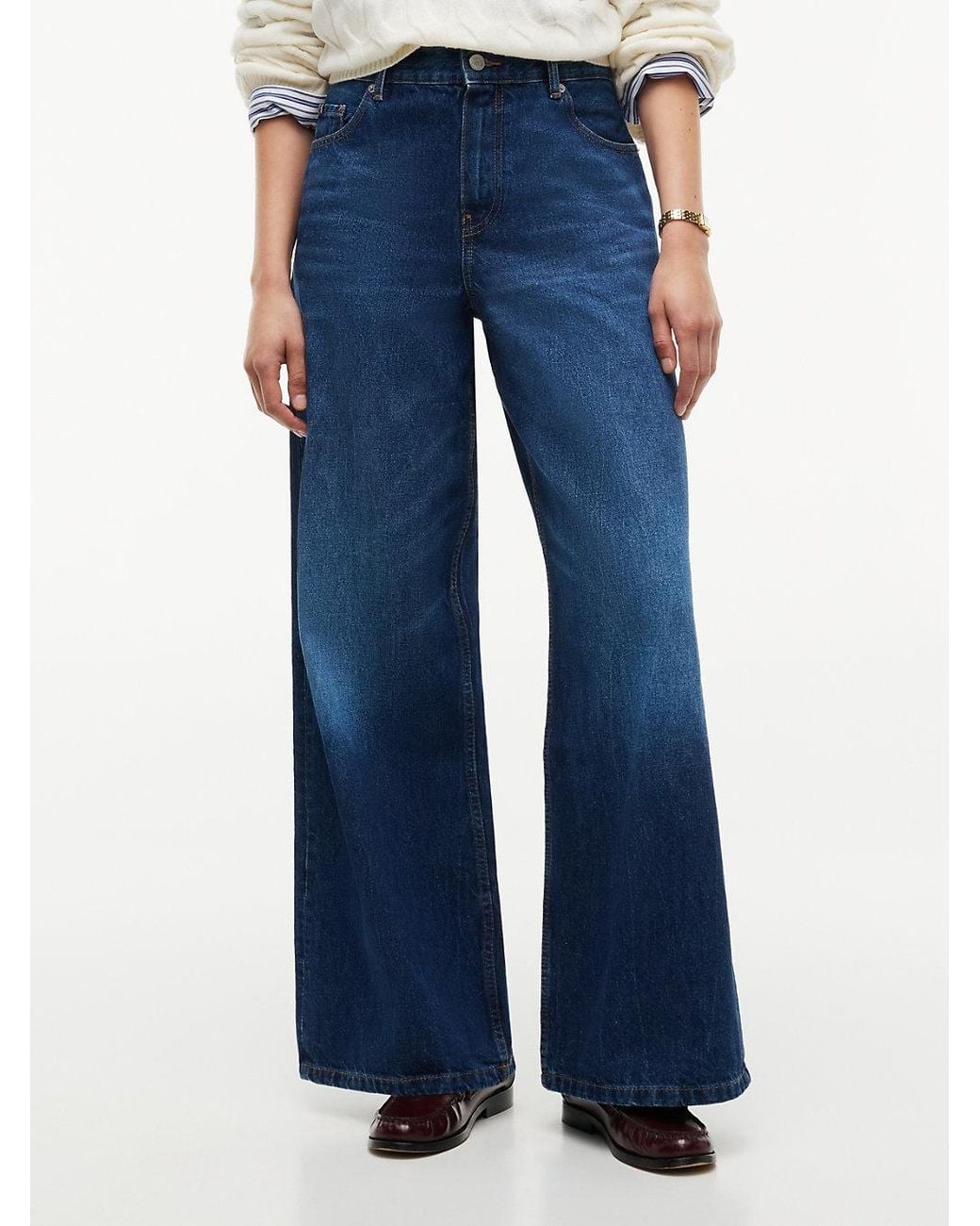 Tommy Hilfiger Blue Indie High Rise '70S Wide Jeans