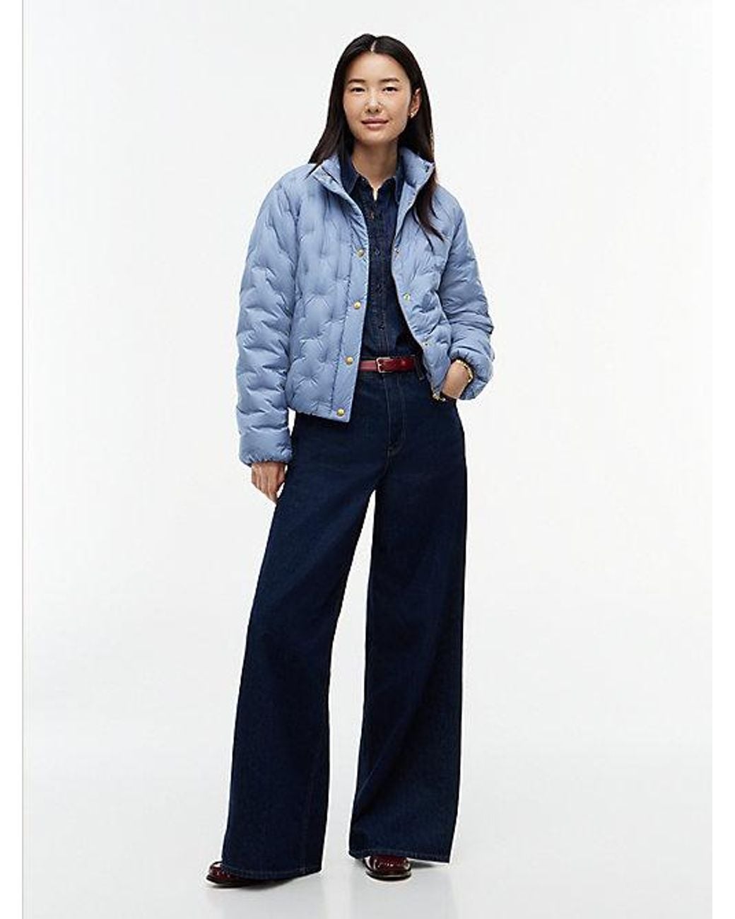 Tommy Hilfiger Blue Tone Button Flag Down Quilted Jacket