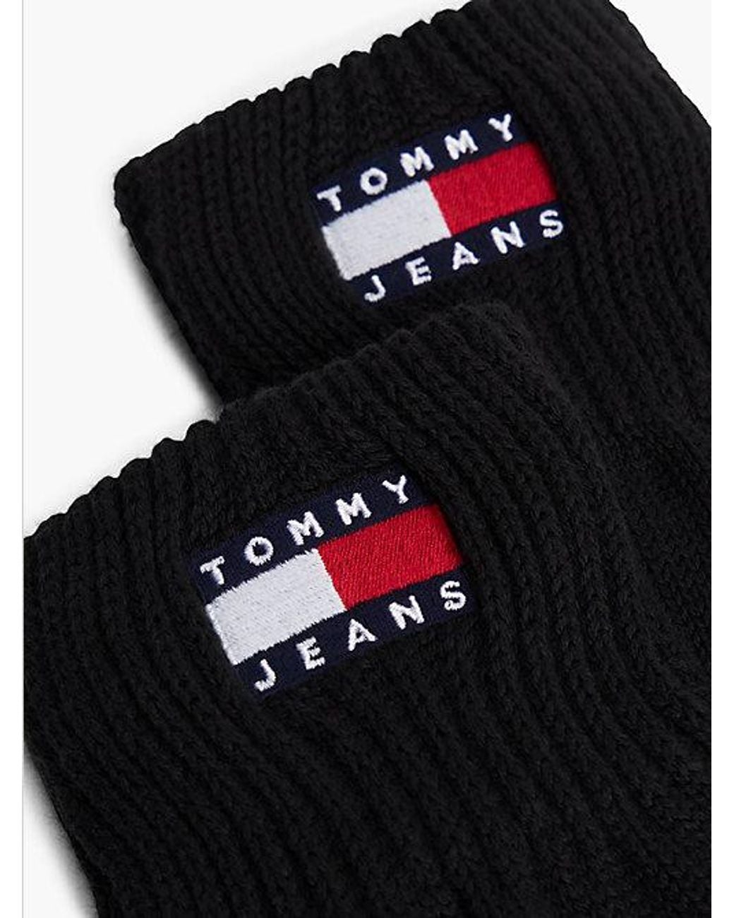 Tommy Hilfiger Black Tommy Jeans Heritage Rib Knit Cuff Gloves for men