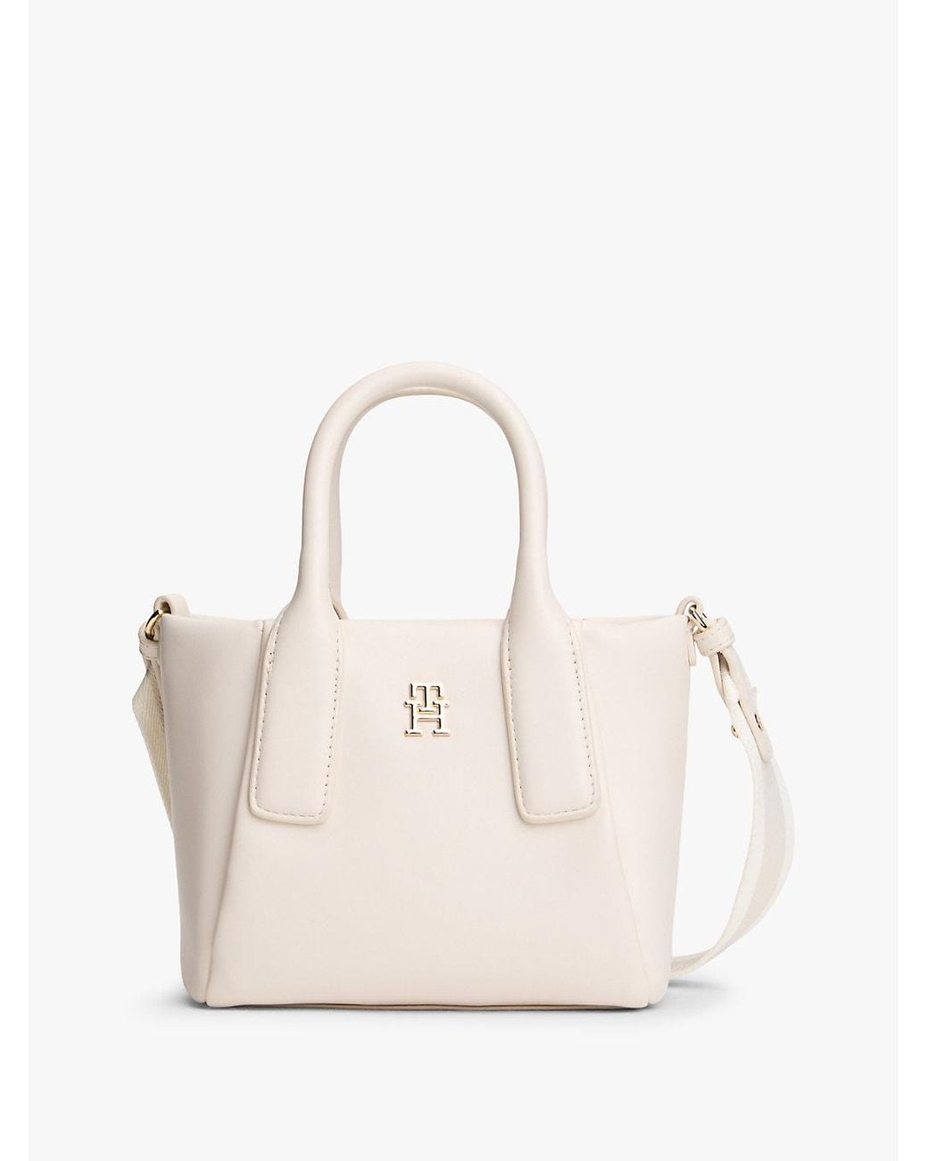Tommy Hilfiger Natural Essential Metallic Logo Crossbody Tote Bag