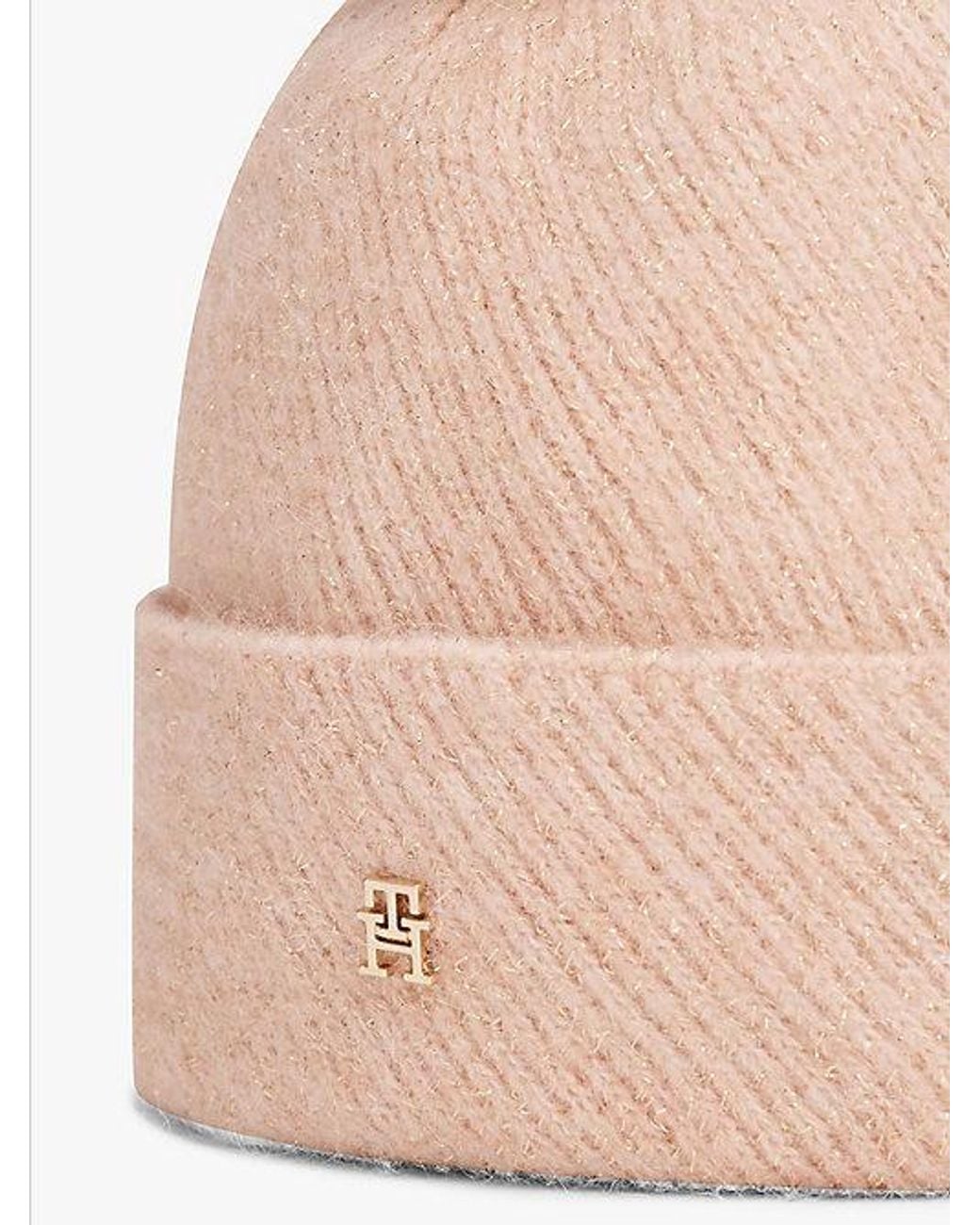 Tommy Hilfiger Natural Chic Metallic Pom Pom Beanie