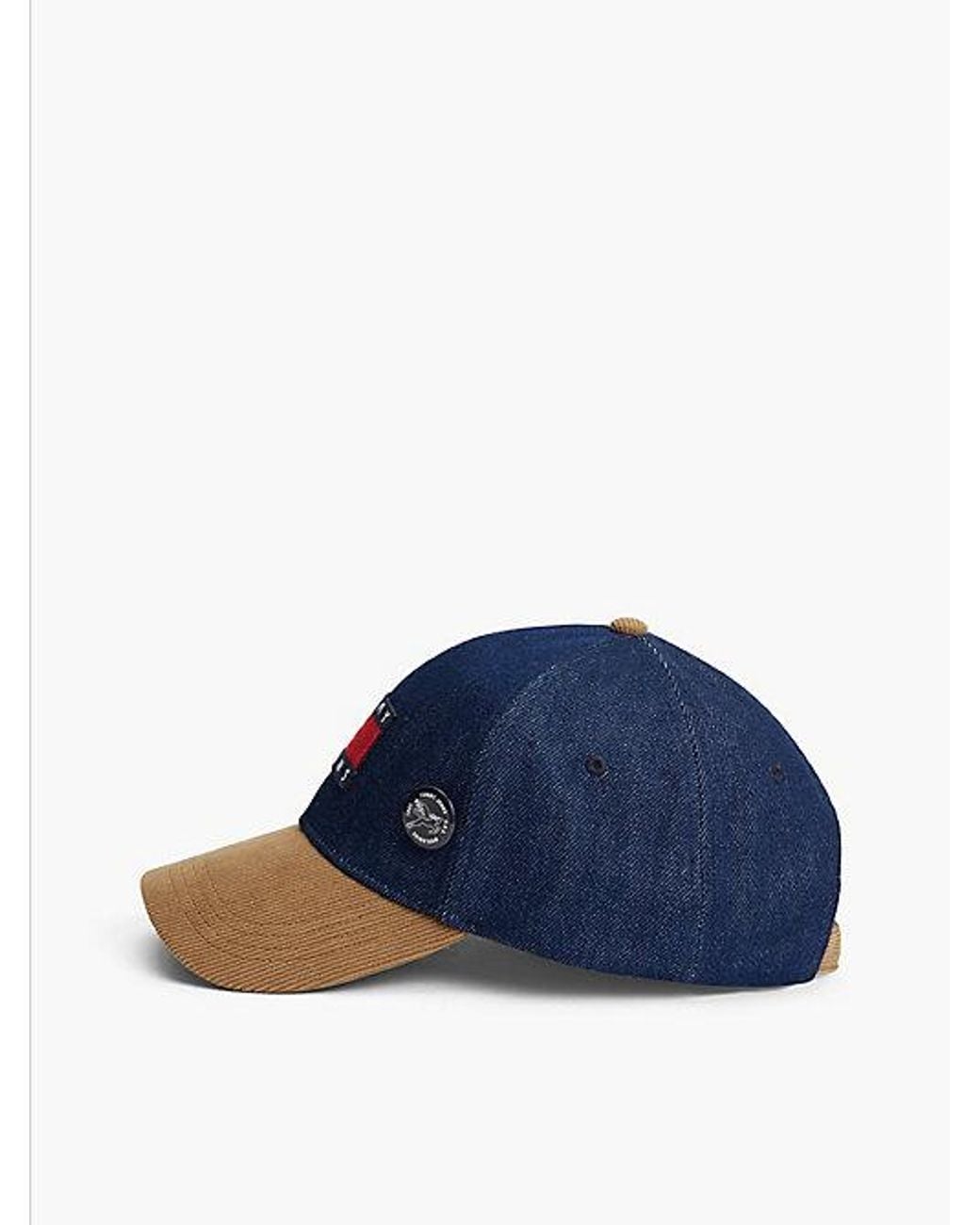 Tommy Hilfiger Blue Tommy Jeans Logo Denim Corduroy Baseball Cap for men