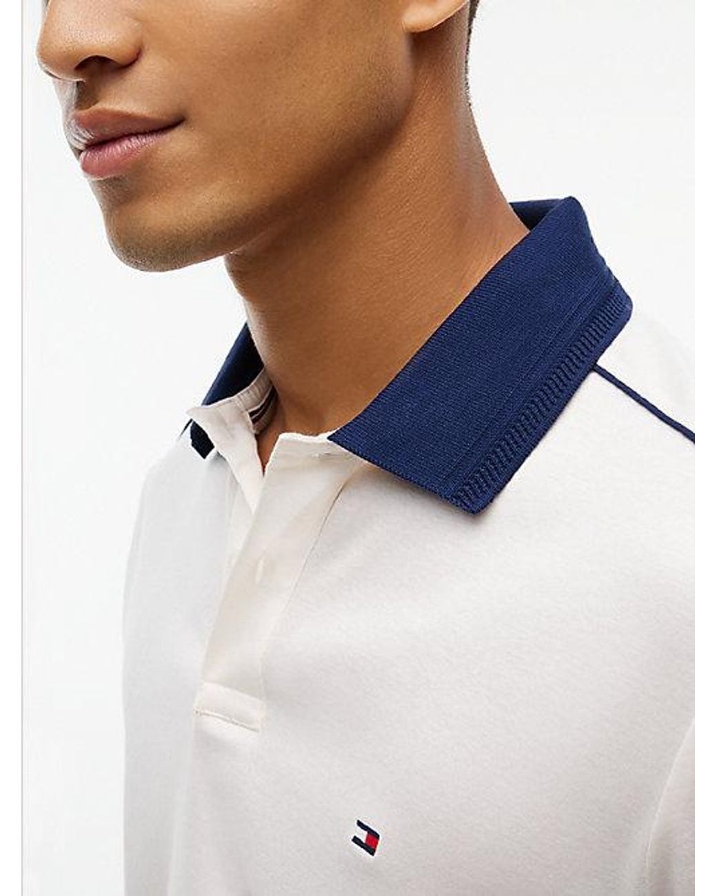 Tommy Hilfiger White Regular Fit Textured Collar Polo Shirt for men