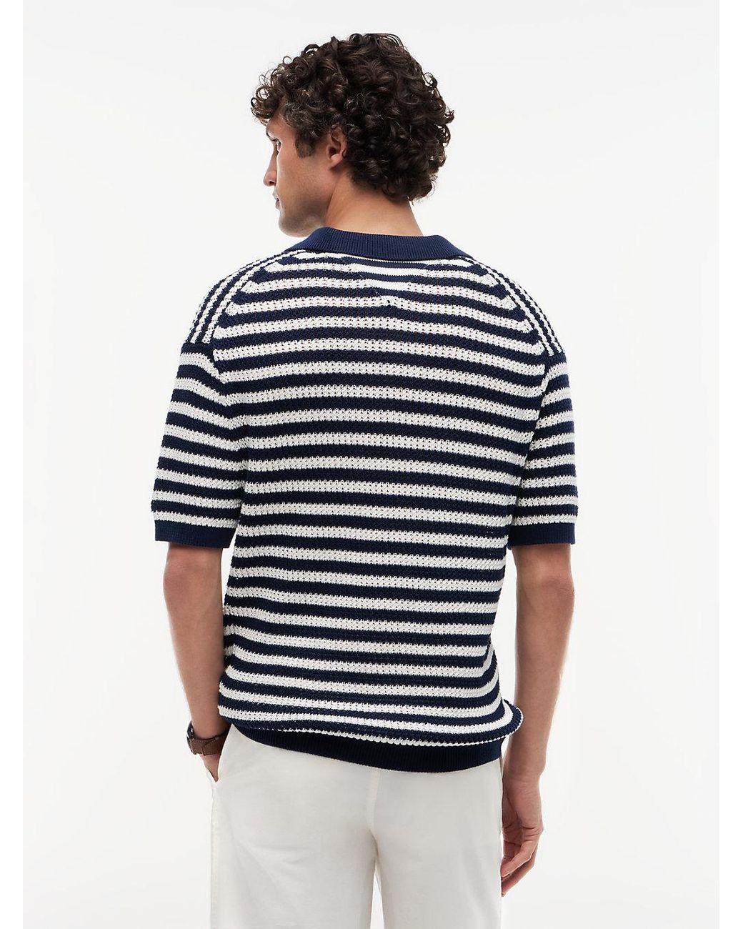 Tommy Hilfiger Blue New York Label Relaxed Fit Knit Polo Shirt for men