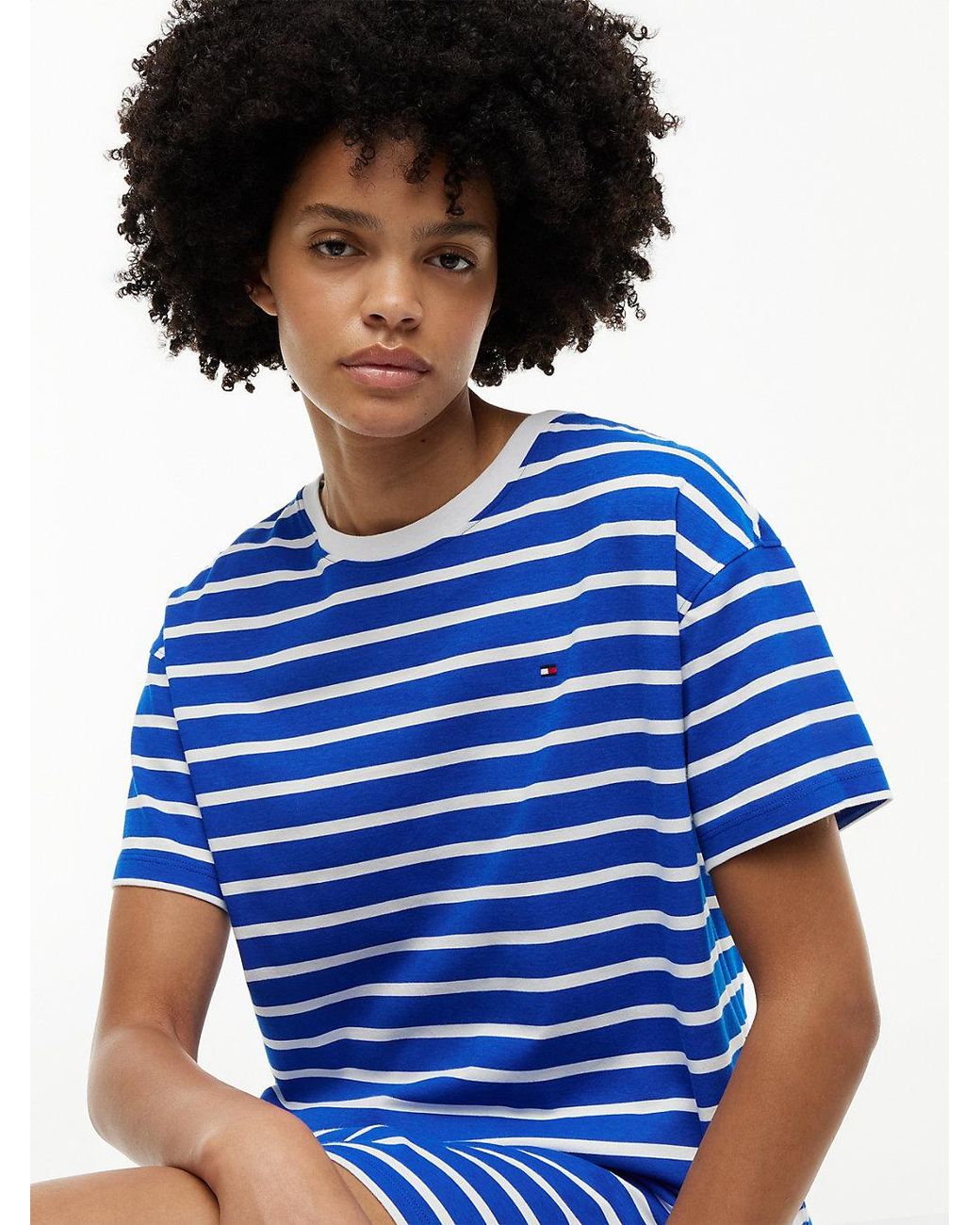 Tommy Hilfiger Blue Essential Stripe Relaxed T-Shirt Nightdress