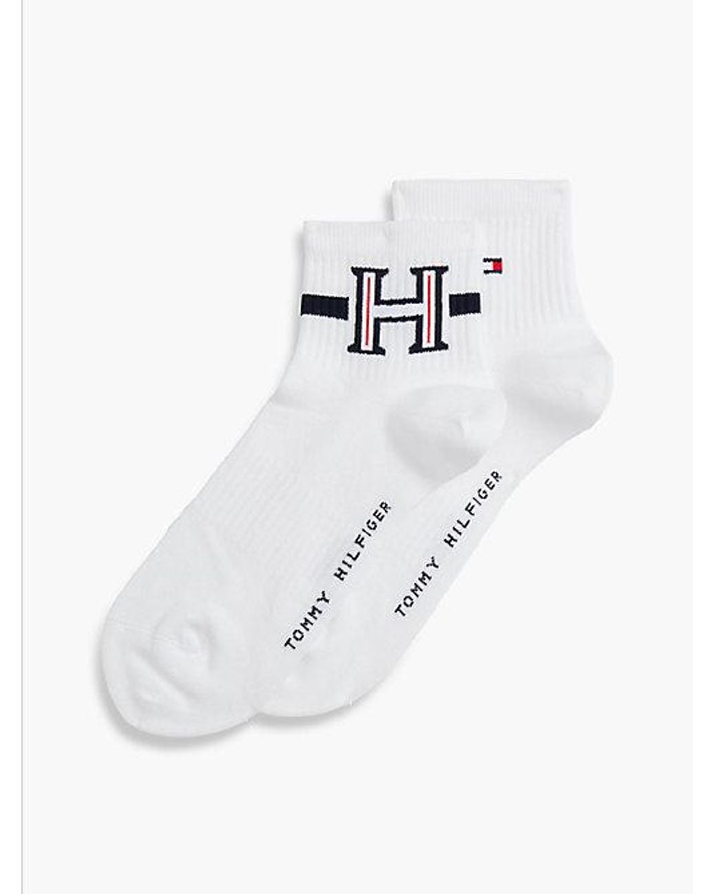 Tommy Hilfiger White 2 Pack Arch Support Ankle Socks for men