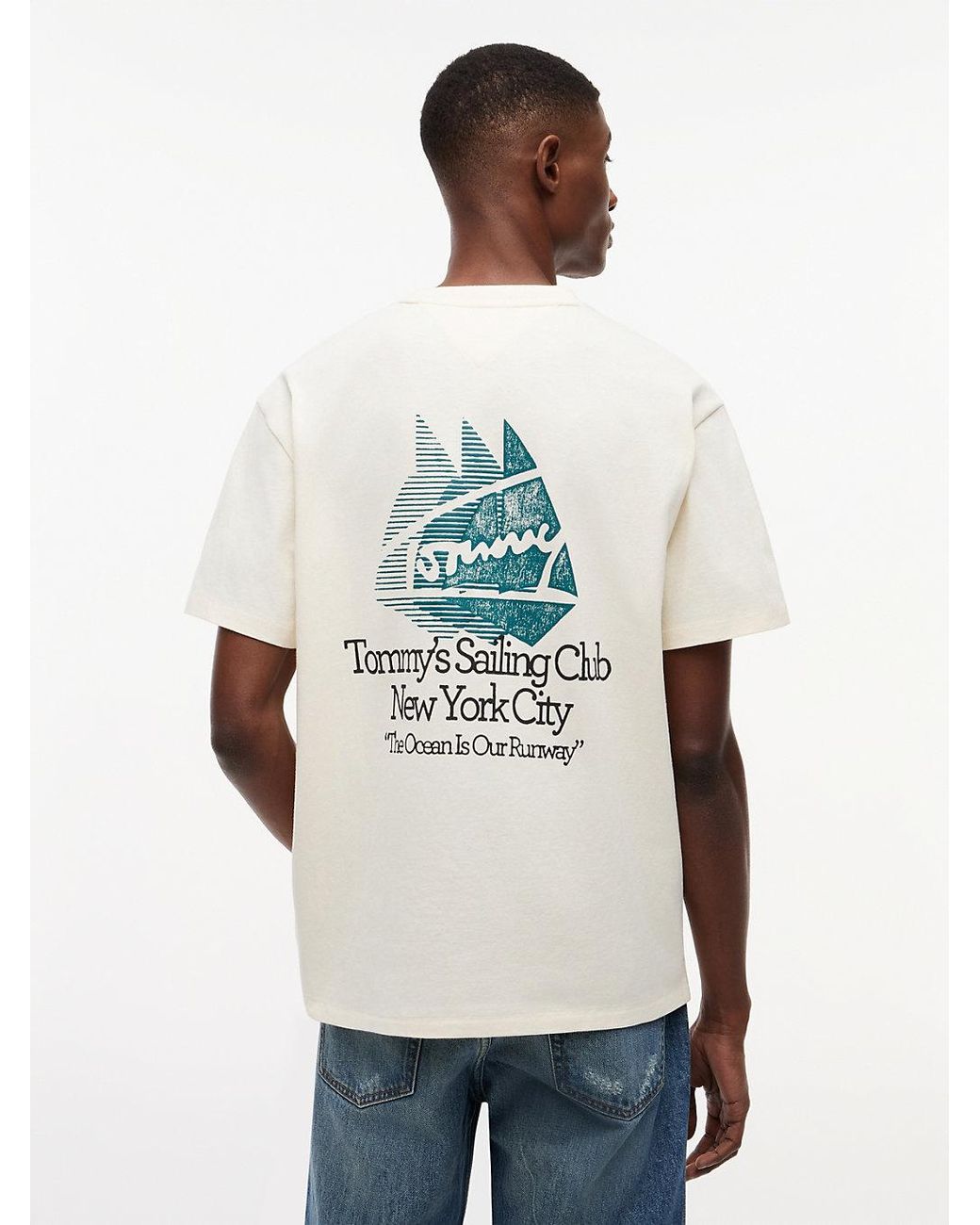 Tommy Hilfiger White Back Graphic Relaxed Jersey T-Shirt for men