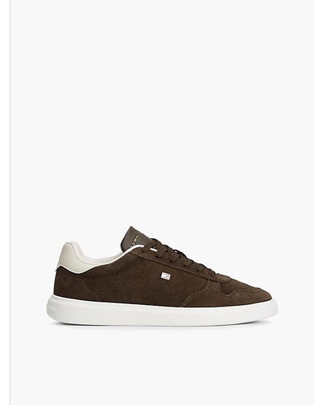 Tommy Hilfiger Brown Lightweight Suede Court Trainers