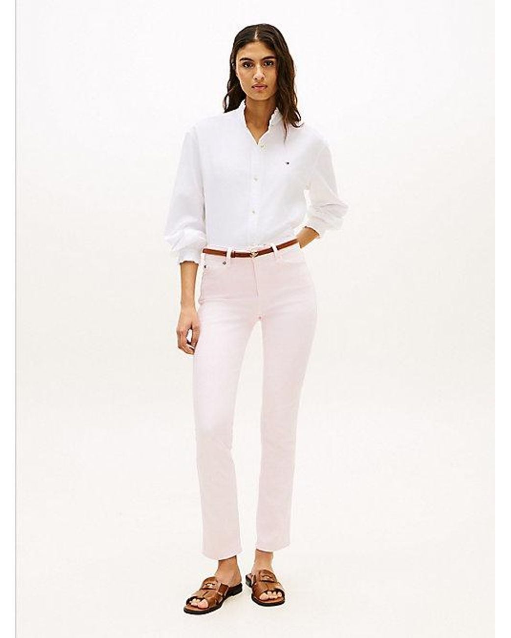 Tommy Hilfiger White Mid Rise Slim Jeans