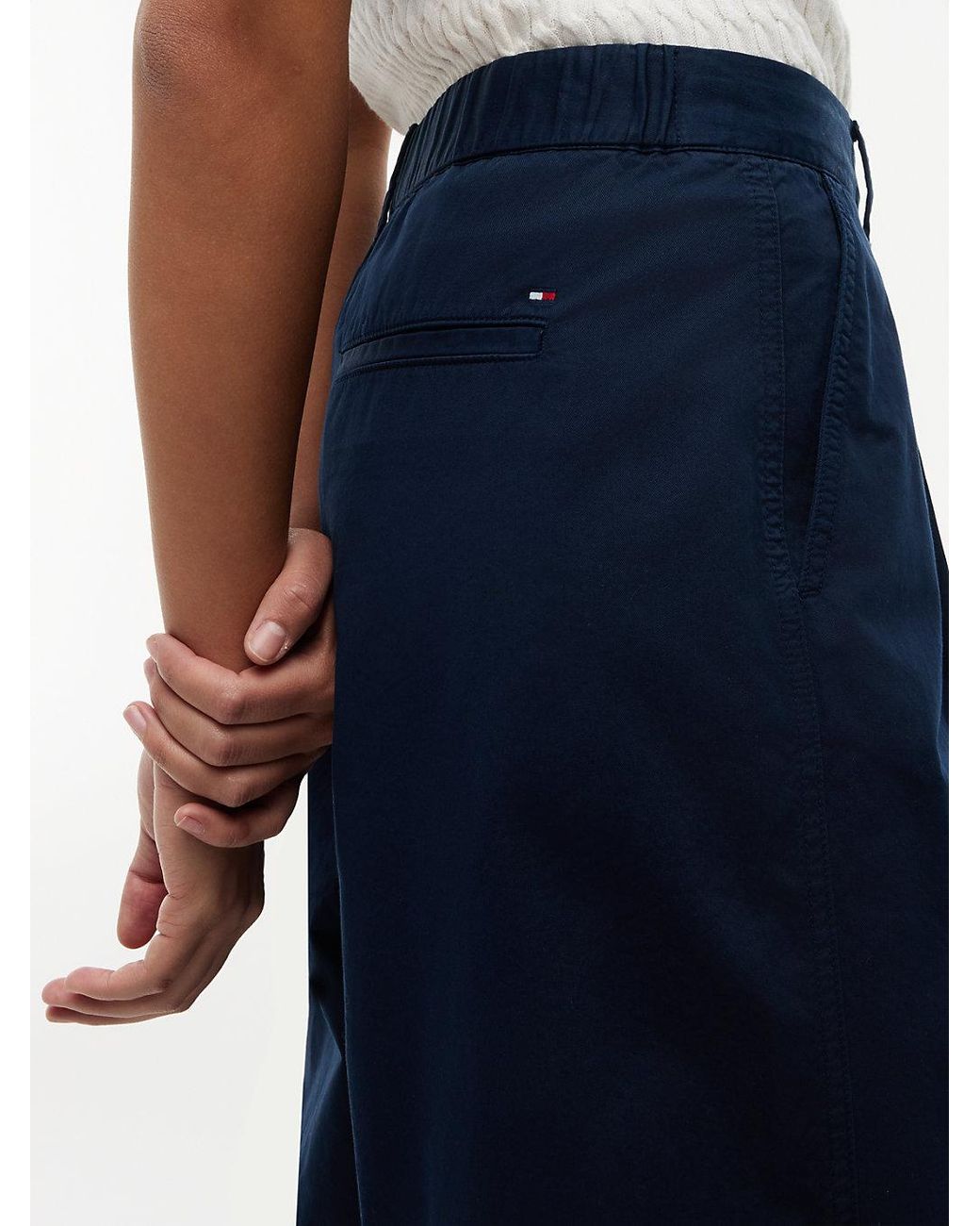 Tommy Hilfiger Blue Washed Barrel Leg Chinos