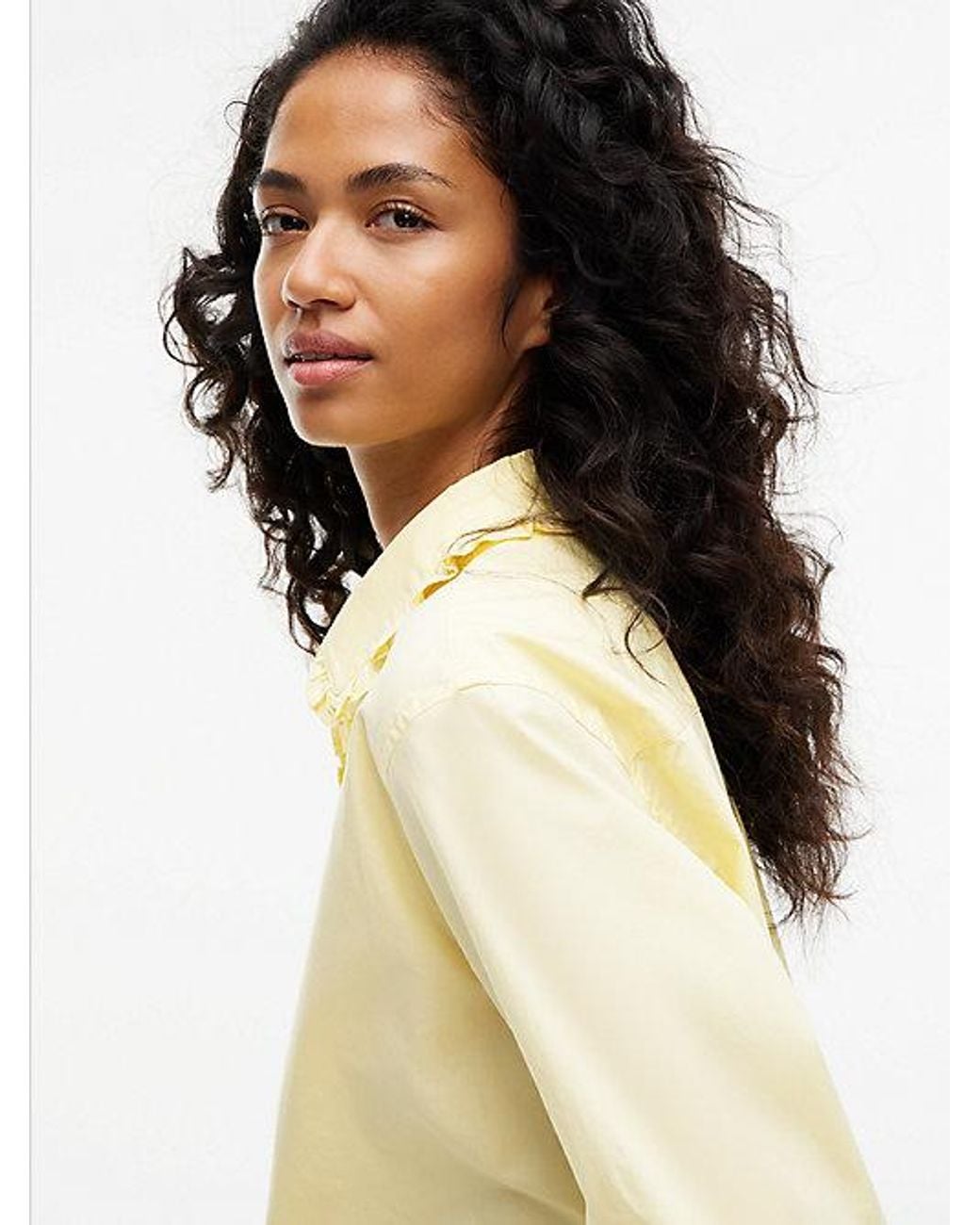 Tommy Hilfiger Natural Relaxed Fit Ruffle Poplin Shirt