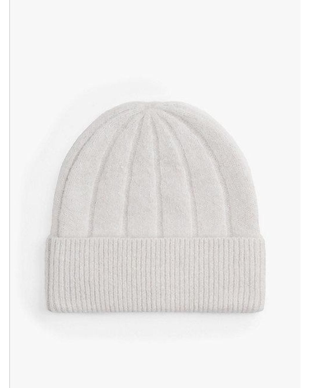 Tommy Hilfiger White Hilfiger Flag Fluffy Beanie With Wool