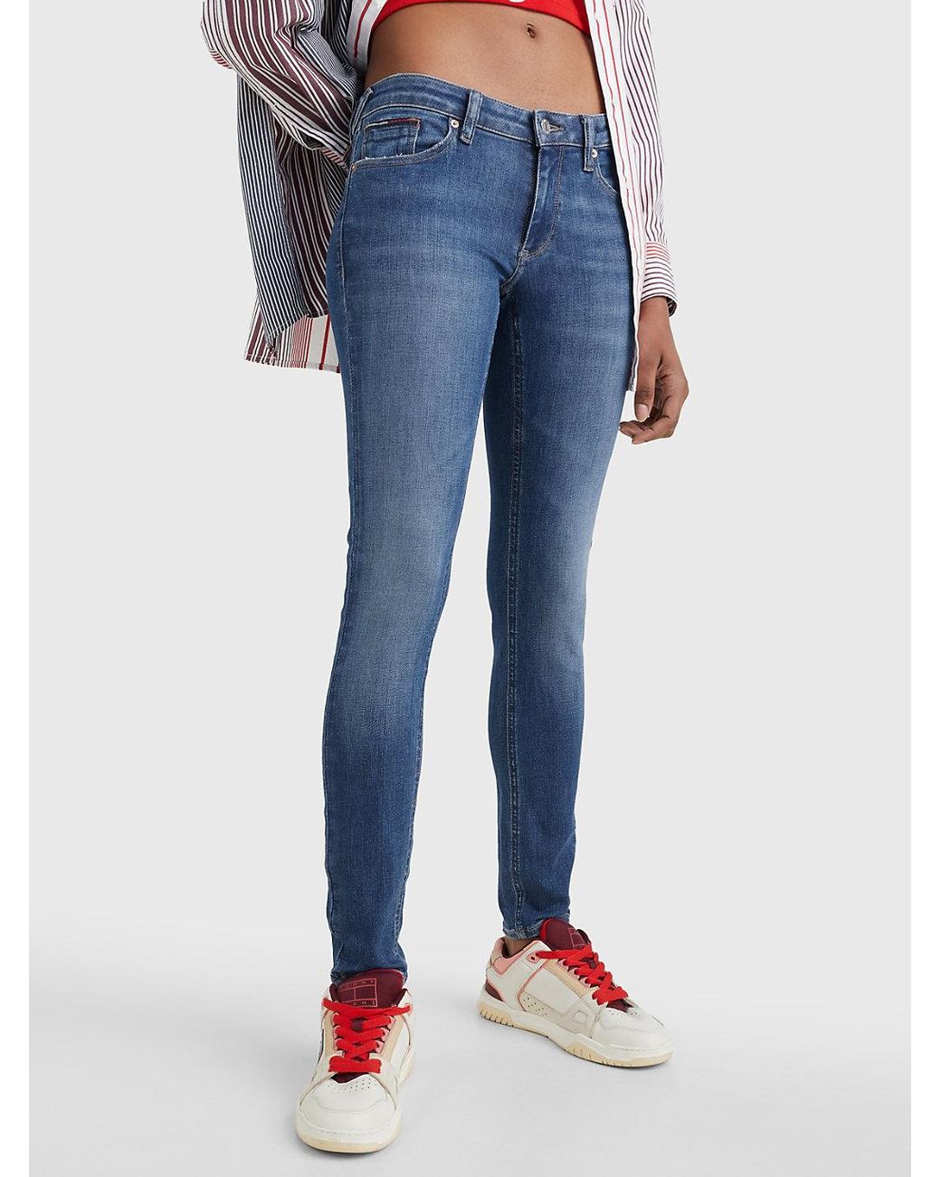 Tommy Hilfiger Sophie Low Rise Skinny Faded Jeans in Blue | Lyst UK