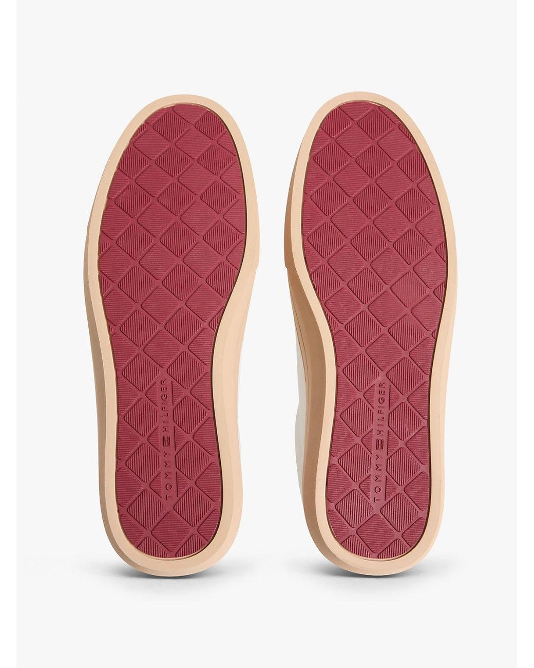 Tommy Hilfiger White Premium Leather Cupsole Trainers for men