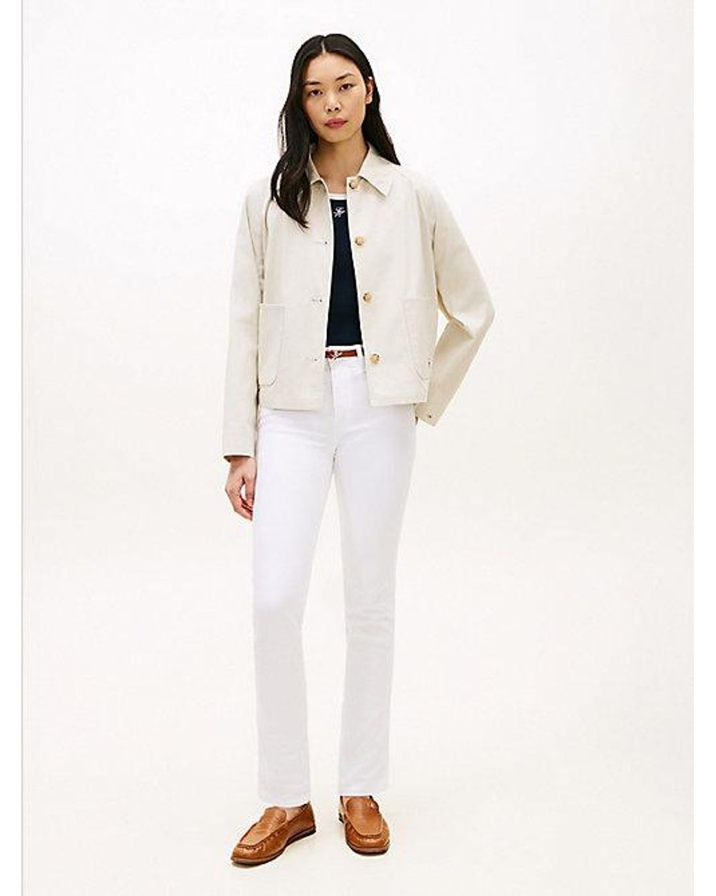 Tommy Hilfiger White Mid Rise Slim Jeans