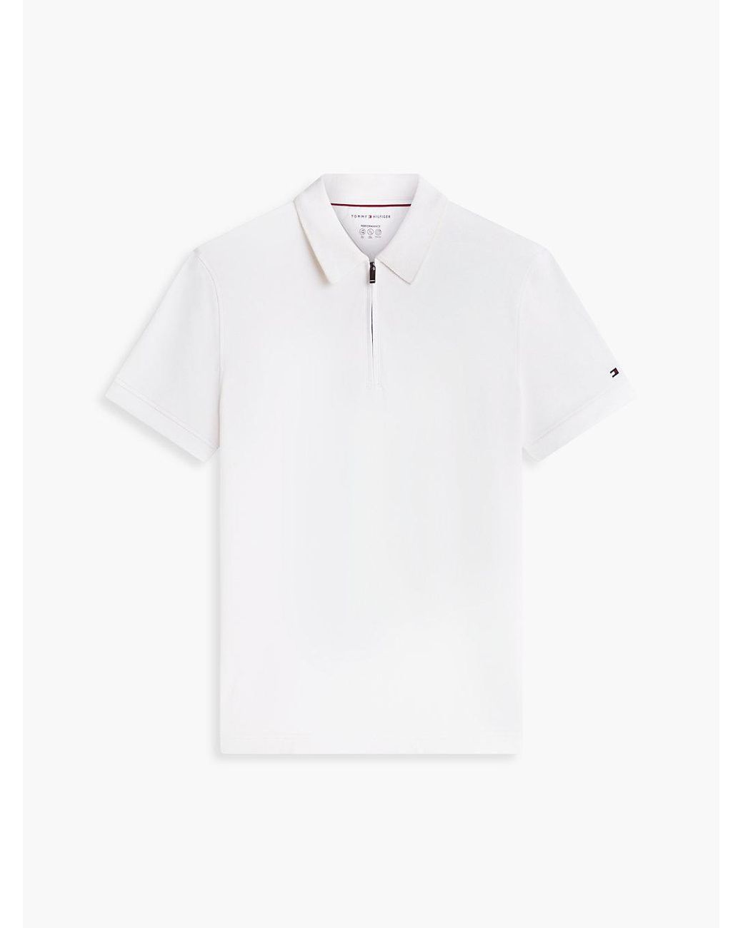 Tommy Hilfiger White New York Label Performance Regular Fit Polo Shirt for men