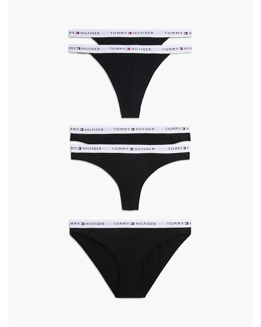 Tommy Hilfiger Black 5-Pack Essential Logo Waistband Mixed Underwear
