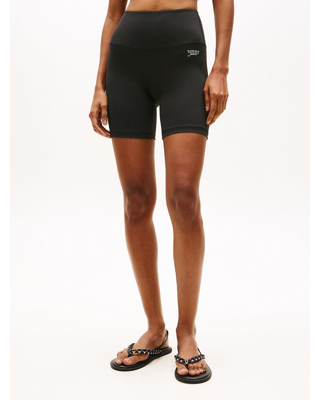 Tommy Hilfiger White Athleisure Interlock Knit Cycle Shorts