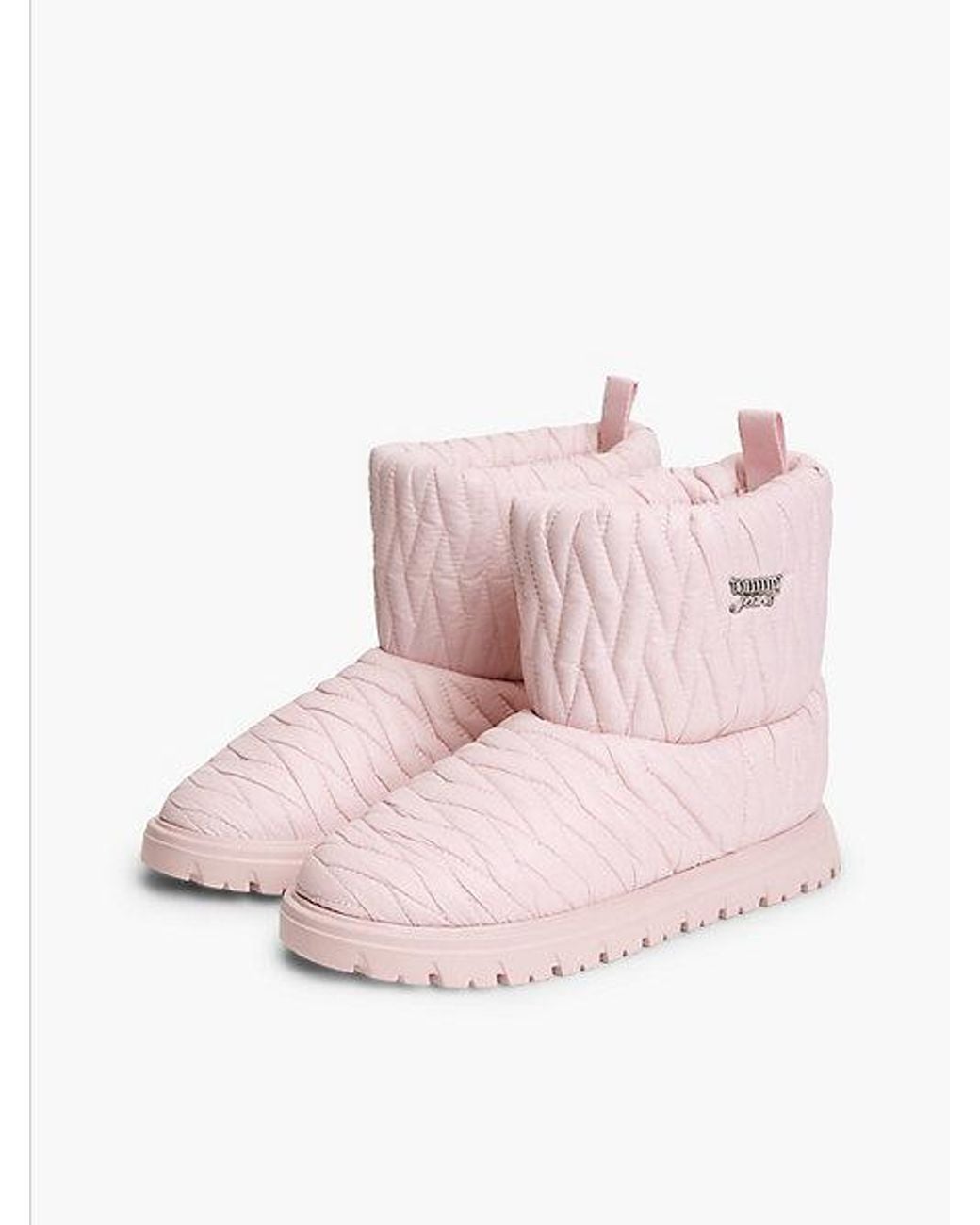 Tommy Hilfiger Pink Tommy Jeans Warm Lined Quilted Snow Boots