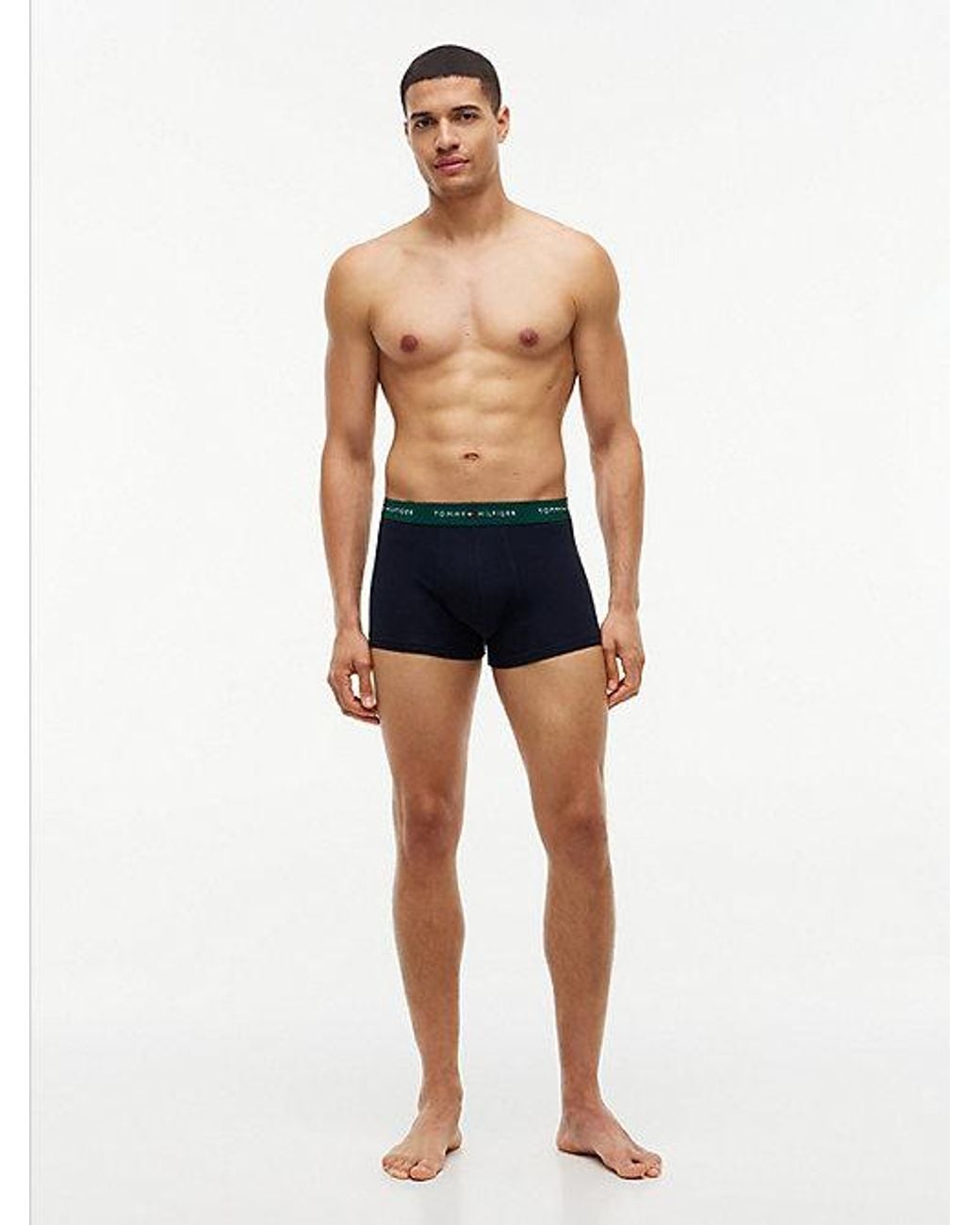 Tommy Hilfiger Blue 3 Pack Signature Logo Contrast Waistband Trunks for men