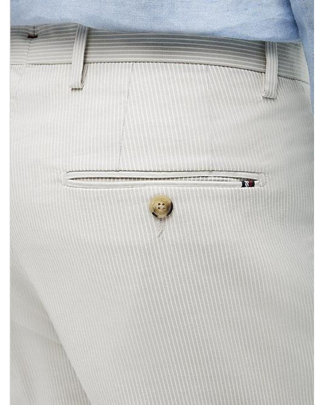 Tommy Hilfiger White New York Label Regular Dobby Trousers for men