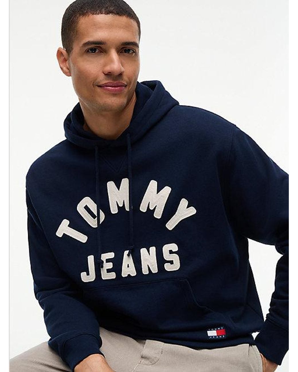 Tommy Hilfiger Blue Tommy Jeans Classic Logo Relaxed Fleece Hoody for men