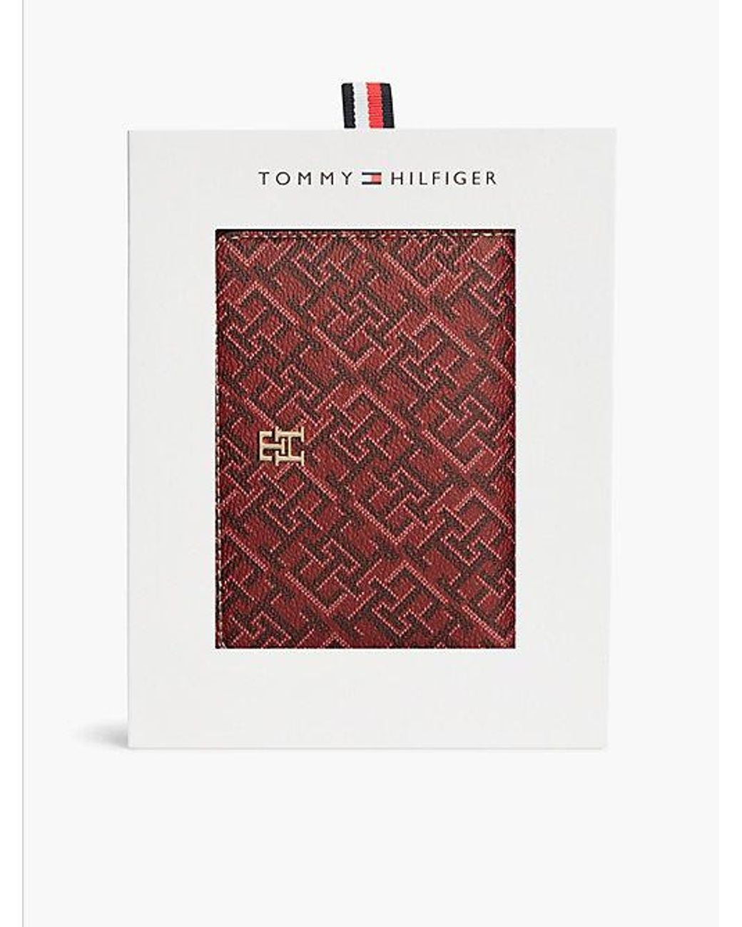 Tommy Hilfiger Red Th Monogram Zip Around Wallet Gift Box