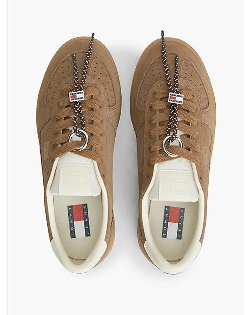 Tommy Hilfiger Brown Tommy Jeans The Greenwich Suede Logo Charm Trainers