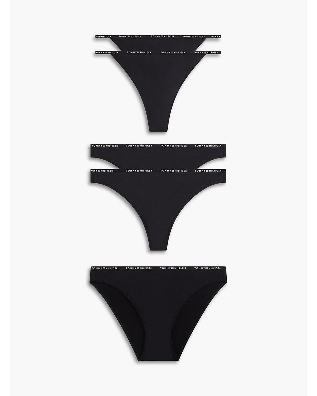 Tommy Hilfiger White 5-Pack Microfibre Thongs And Briefs