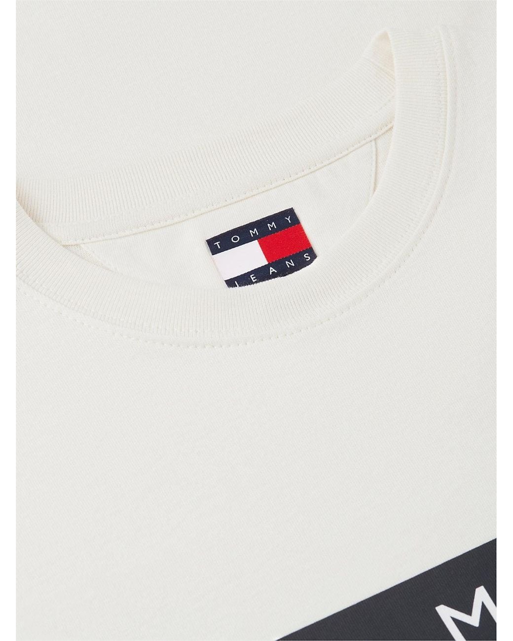 Tommy Hilfiger White Flag Badge Crew Neck T-Shirt for men