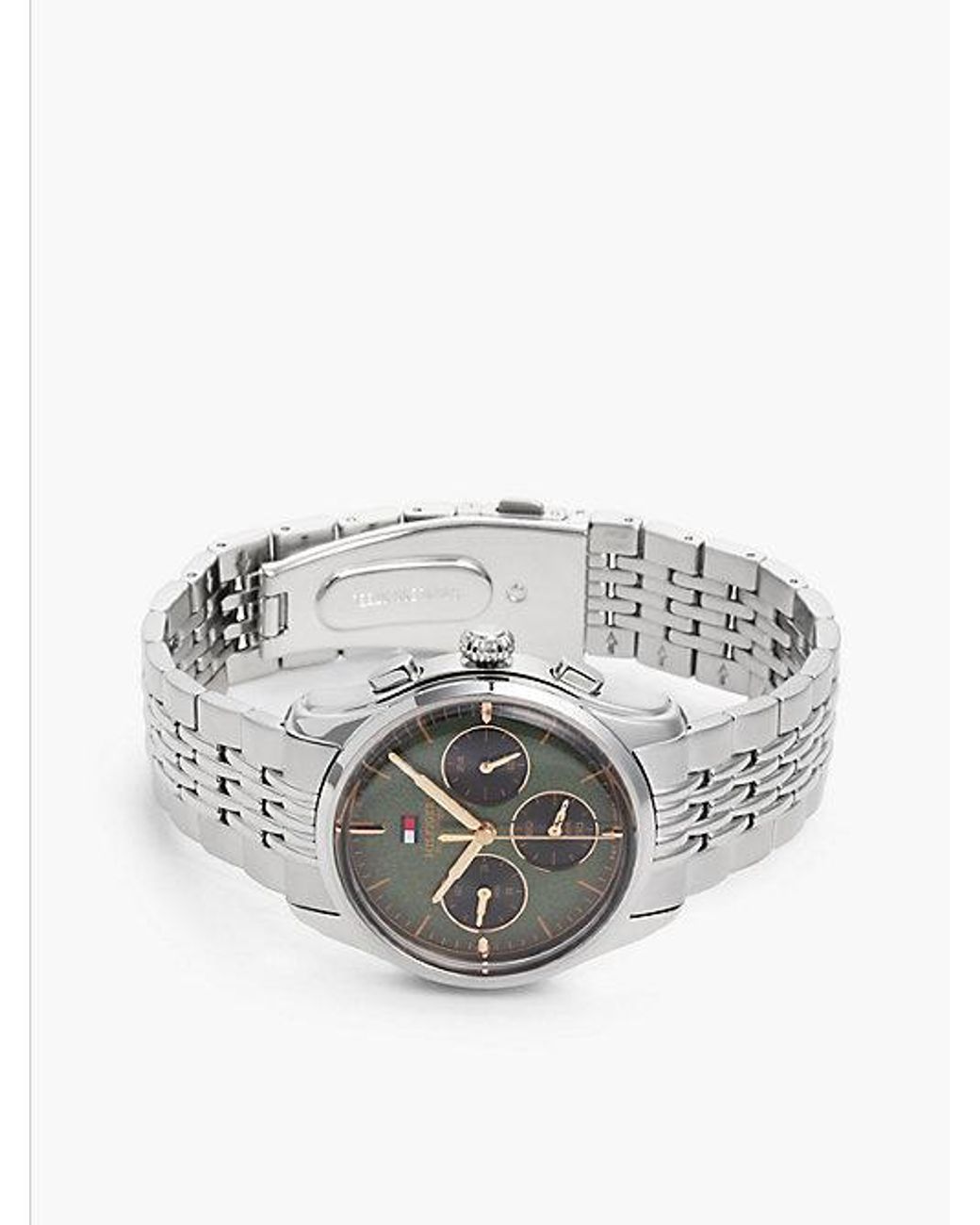 Tommy Hilfiger Metallic Dial Rose Plated Chronograph Watch for men