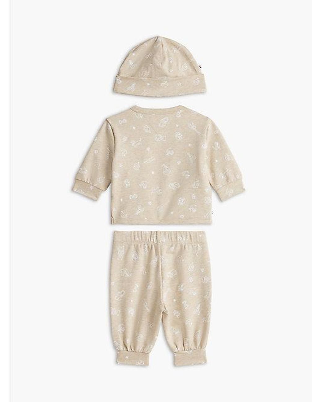 Tommy Hilfiger Natural Relaxed Print Joggers And Top Gift Box