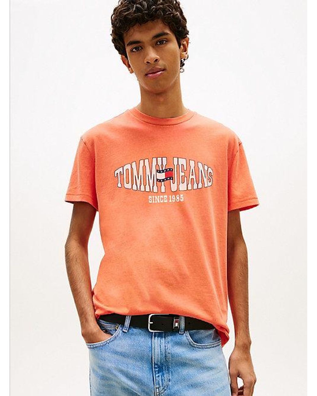 Tommy Hilfiger Orange Wavy Flag Jersey T-Shirt for men