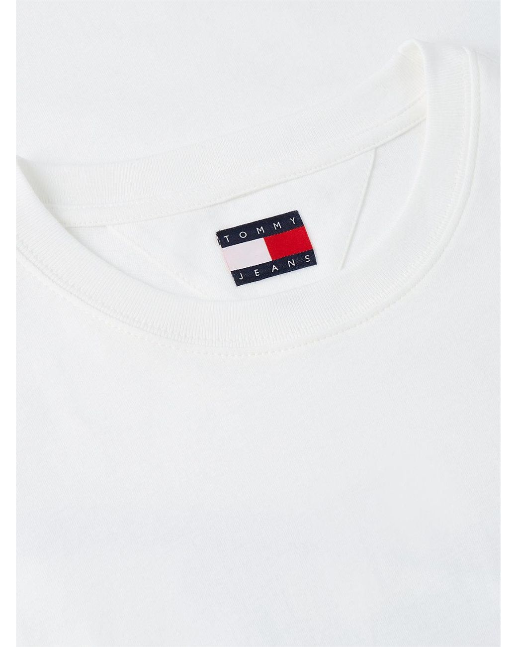 Tommy Hilfiger White Signature Logo Crew Neck T-Shirt for men