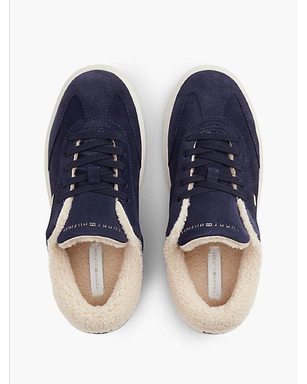 Tommy Hilfiger Blue Leather Warm Lined Cupsole Trainers