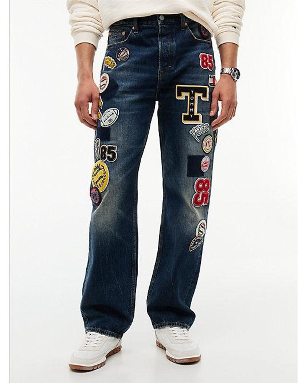 Tommy Hilfiger Blue Tommy Jeans Otis Straight Multi Logo Jeans for men