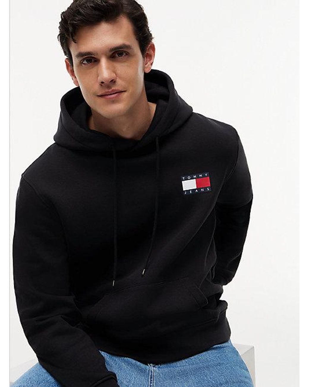 Tommy Hilfiger Blue Tommy Badge Terry Fleece Hoody for men