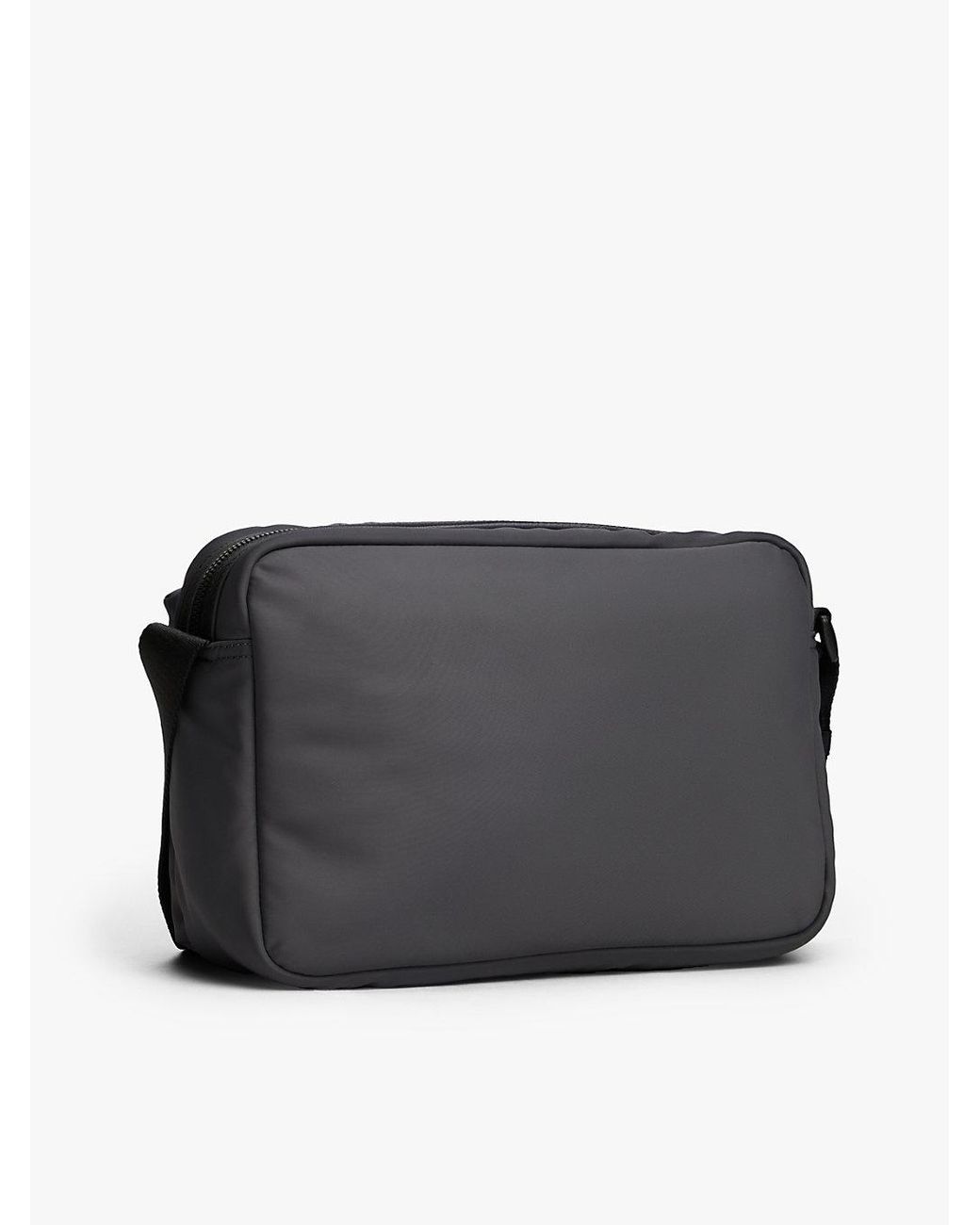 Tommy Hilfiger Black Textile Logo Patch Crossbody Reporter Bag for men