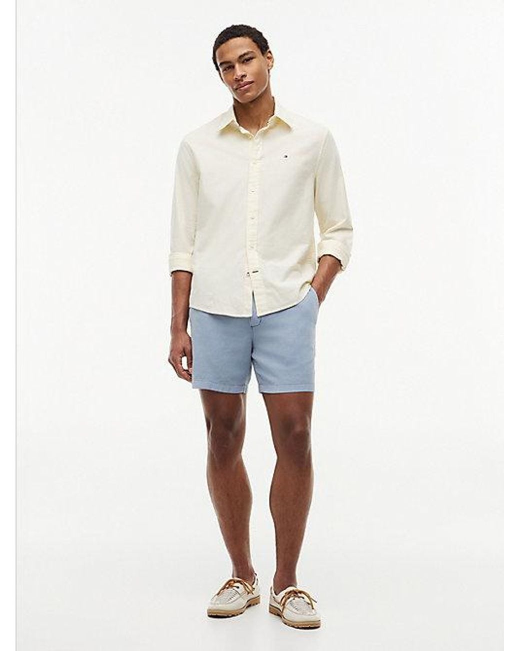 Tommy Hilfiger Blue Dover Washed Regular Fit Shorts for men