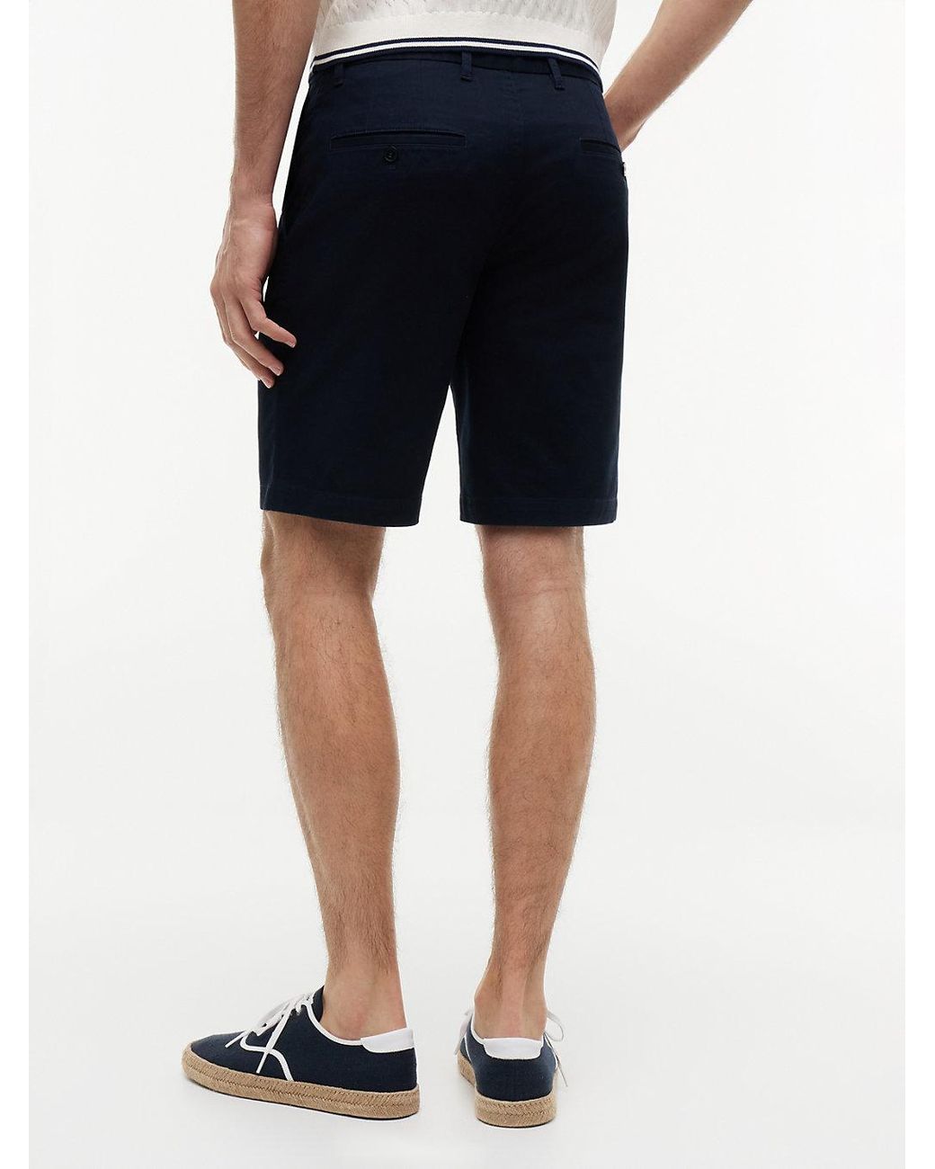 Tommy Hilfiger Blue Denton Twill Straight Fit Chino Shorts for men