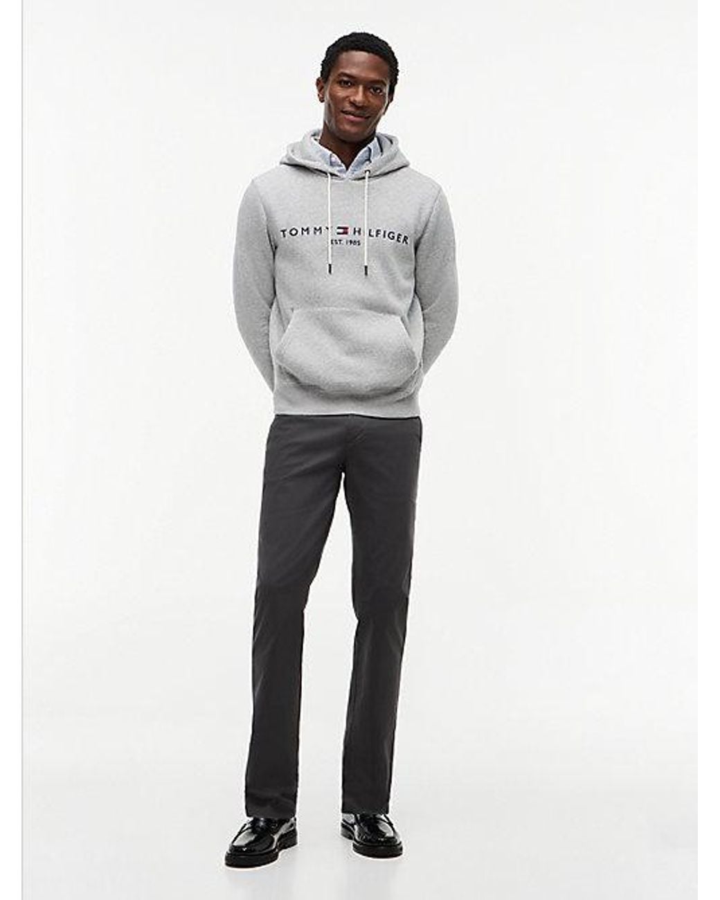 Tommy Hilfiger Gray 1985 Denton Straight Chinos for men