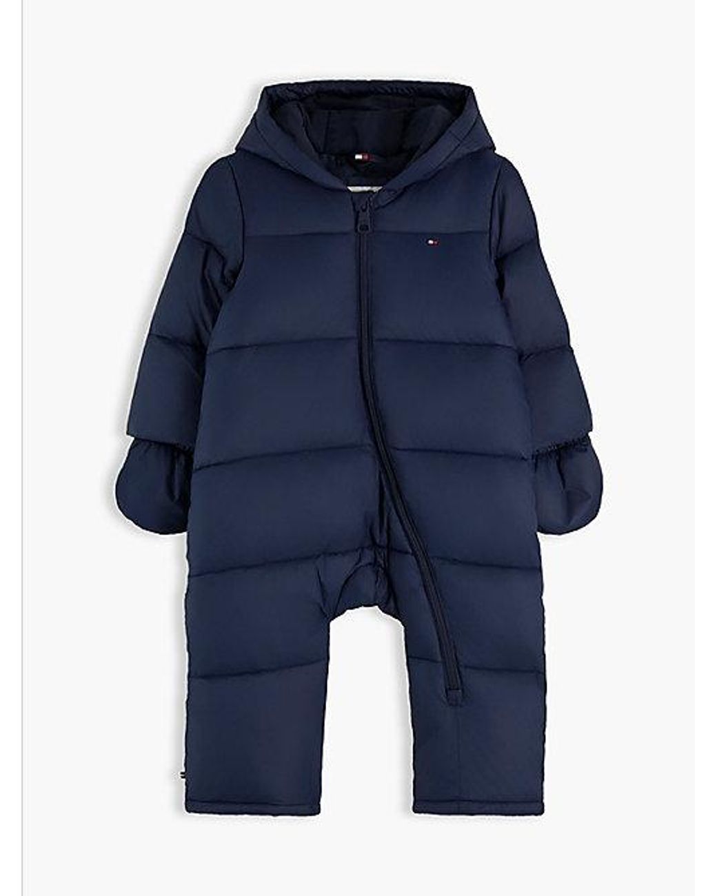 Tommy Hilfiger Blue Zip Thru Snowsuit With Mittens And Booties