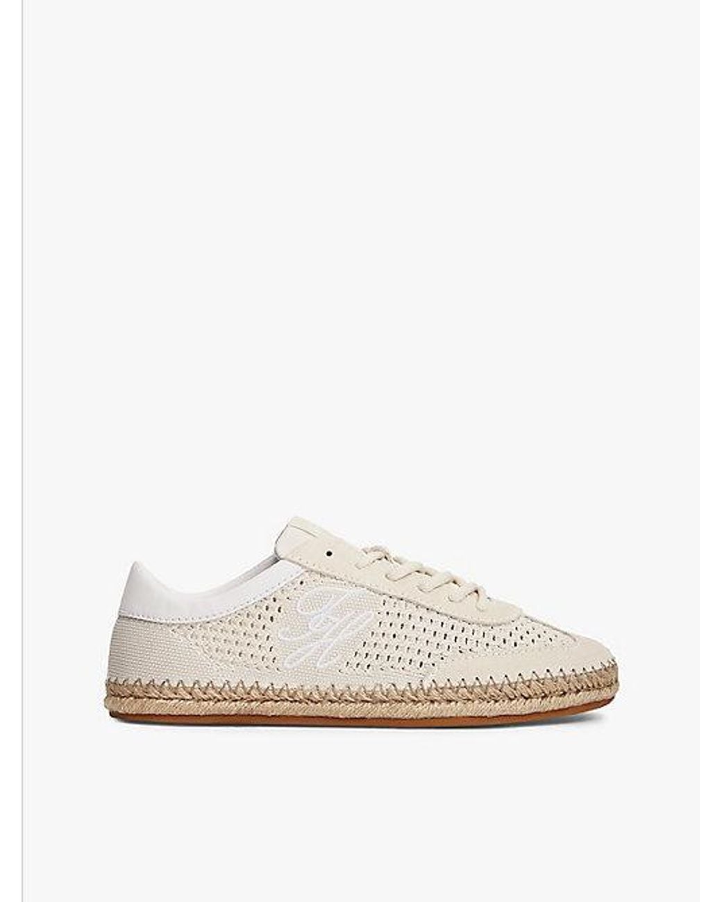 Tommy Hilfiger White Logo Rope Midsole Knit Trainers