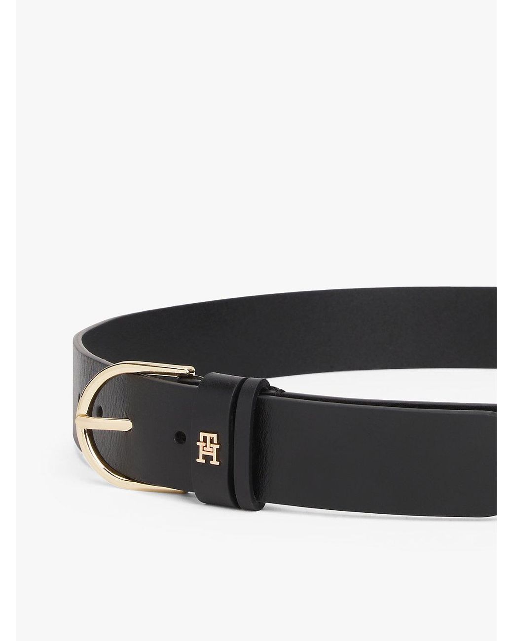 Tommy Hilfiger Black Essential Th Monogram Leather Belt
