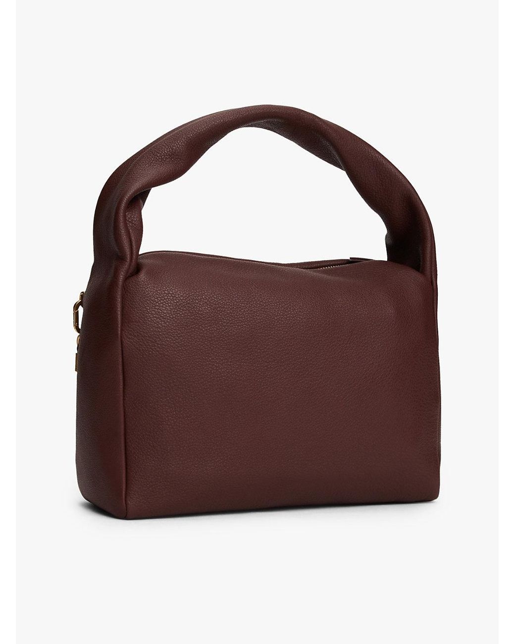 Tommy Hilfiger Brown City Leather Twist Handle Shoulder Bag