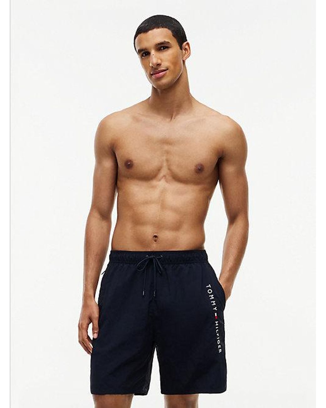 Tommy Hilfiger Blue Original Logo Long Length Swim Shorts for men